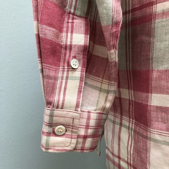 Valerie Stevens Plaid Linen Button Up Blouse/Tunic - Picture 7 of 12